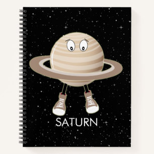 Planet Saturn und Sterne Notizbuch