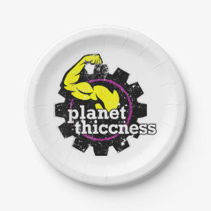 Planet Thiccness Gym Thickness Funny Joke Workout Pappteller