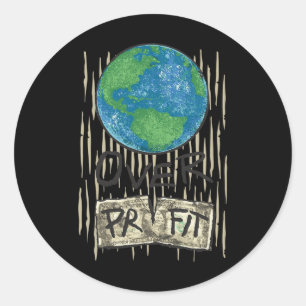 Planet über gewinnbringendes Shirt Naturumweltschü Runder Aufkleber