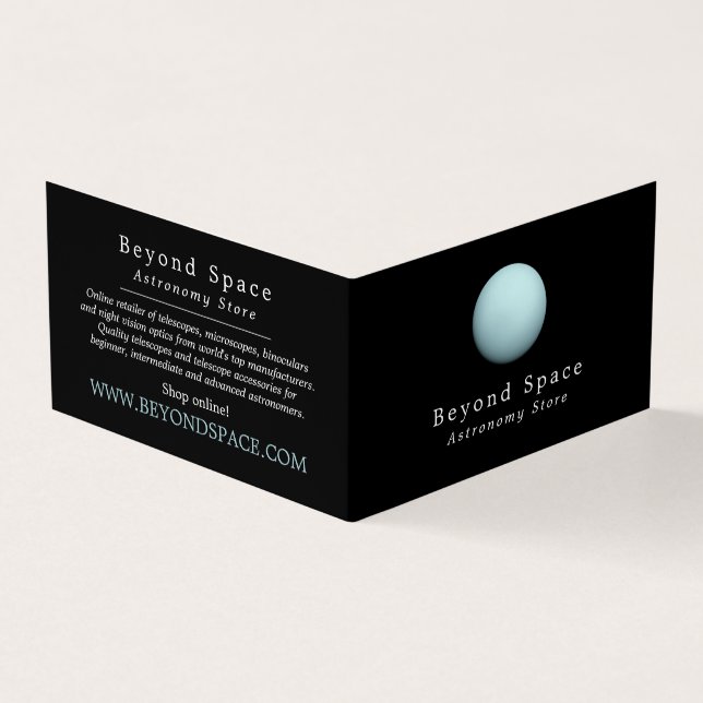 Planet Uranus, Astronomen, Astronomie-Store Visitenkarten (Vorderseite)