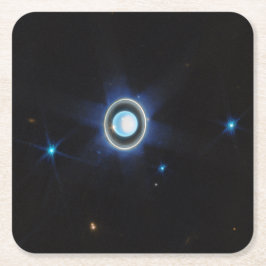 Planet Uranus mit Rings and Moons JWST-Bild Rechteckiger Pappuntersetzer