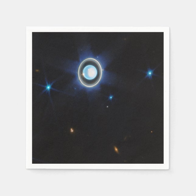 Planet Uranus mit Rings and Moons JWST-Bild Serviette (Vorderseite)