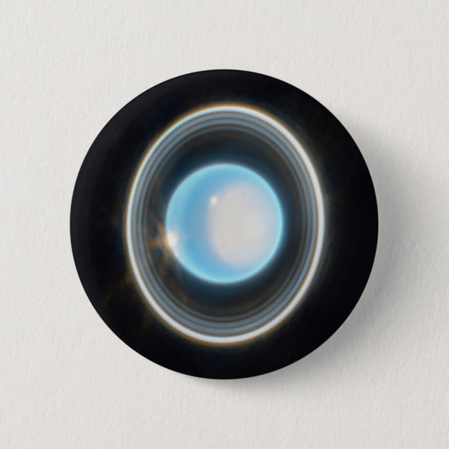 Planet Uranus mit Rings JWST Image Button (Vorderseite)
