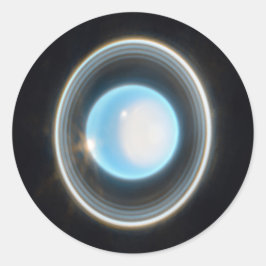 Planet Uranus mit Rings JWST Image Runder Aufkleber