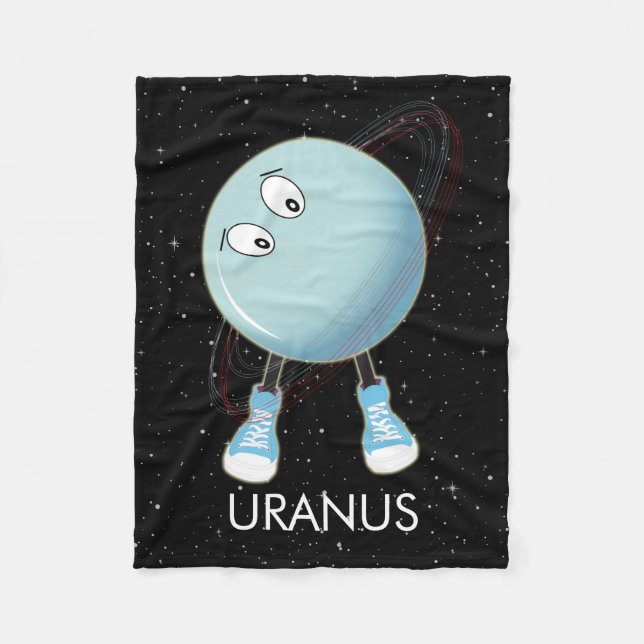 Planet Uranus & Sterne Fleecedecke (Vorderseite)