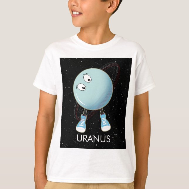 Planet Uranus & Sterne T-Shirt (Vorderseite)