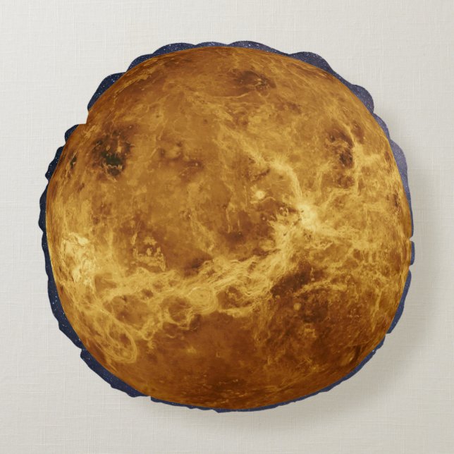 Planet Venus Rundes Kissen (Vorderseite)
