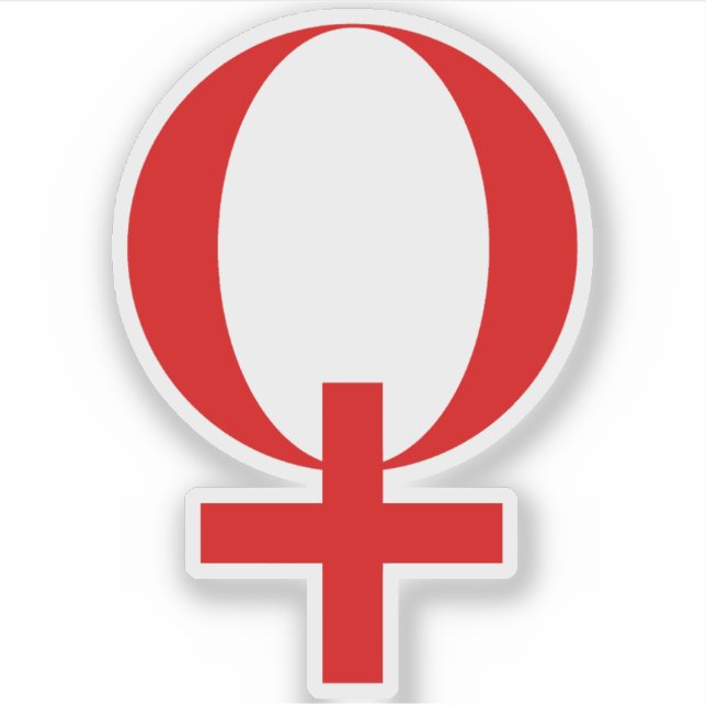 Planet-Venus-Symbol (rot) Aufkleber (Vorderseite)
