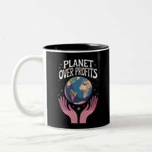 Planet vor Profit Die Erderwärmung ist real  Zweifarbige Tasse