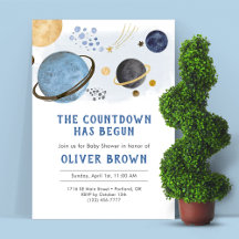 Planet Watercolor Space Thema Kinderdusche