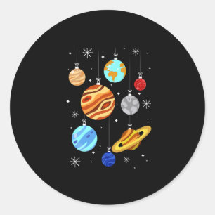 Planet Weihnachtsschmuck Bunte Funny Xmas Paj Runder Aufkleber