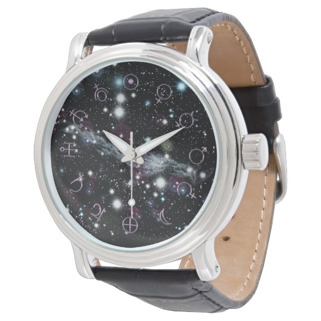 Planetales Glyph Deep Space Astronomie Armbanduhr (Schrägansicht)