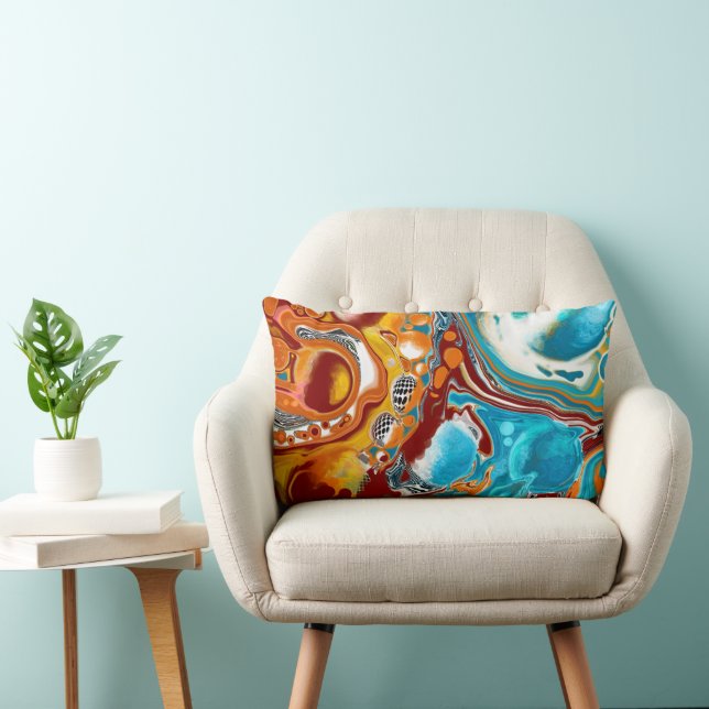 Planetäre Bliss Fluid Art Lendenkissen (Stuhl )