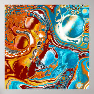 Planetäre Bliss Fluid Digital Art Poster