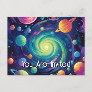 Planetäre Spin Einladung Postkarte