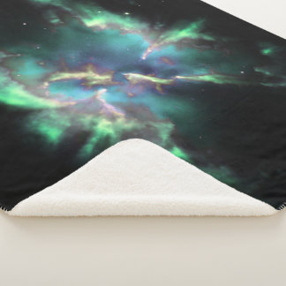 Planetärer Nebel Grüne Periwinkle Fleece Blan Sherpadecke