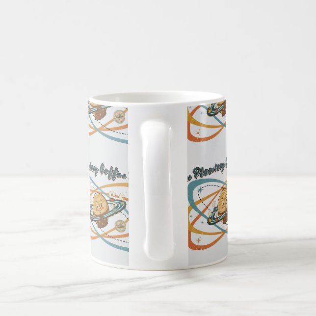 Planetarische Kaffeepause Retro-Weltraummuster Kaffeetasse (Henkel)