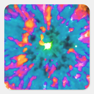 Planetarischer Nebel NGC 6751 Pop Art Psychedelisc Quadratischer Aufkleber