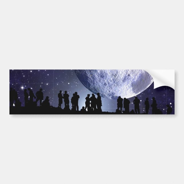 Planetarium-Silhouette-Mond hat Astronomie in der Autoaufkleber (Vorne)