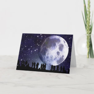 Planetarium Silhouetten Moon Stars Astronomie Karte