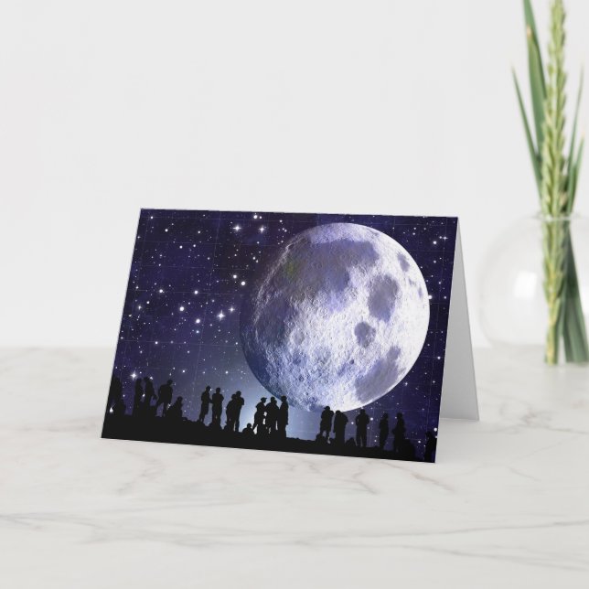 Planetarium Silhouetten Moon Stars Astronomie Karte (Vorderseite)