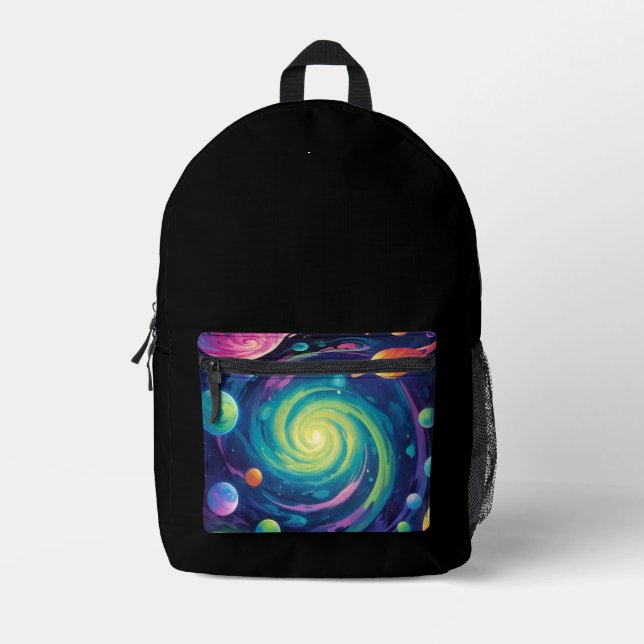 Planetary Spin Bedruckter Rucksack (Vorderseite)