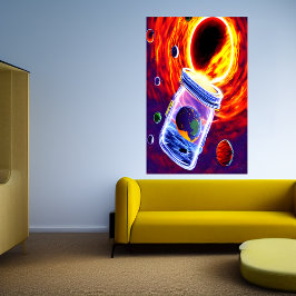 Planète dans un pot en verre | AI Art Poster