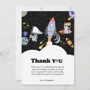 Planète fusée galaxie & carte de remerciements spa