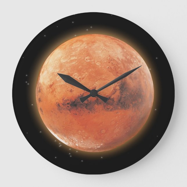 Planète Mars et horloge murale étoilée (Recto)