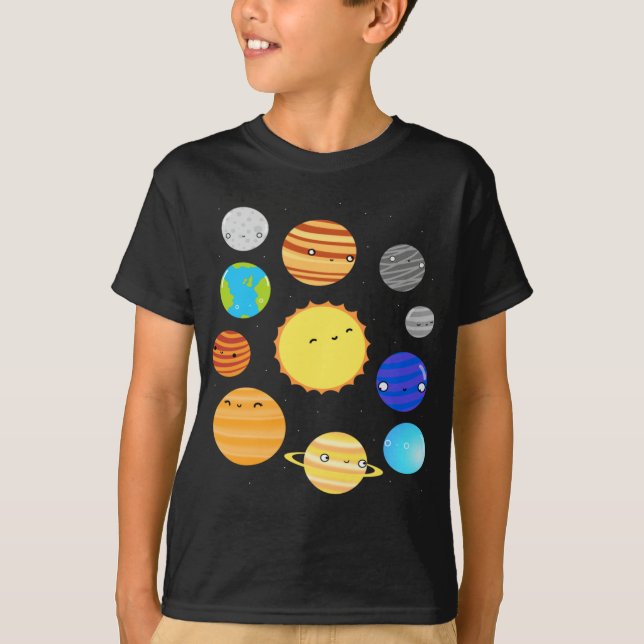 Planeten der Kinder des Sonnensystems T-Shirt (Vorderseite)