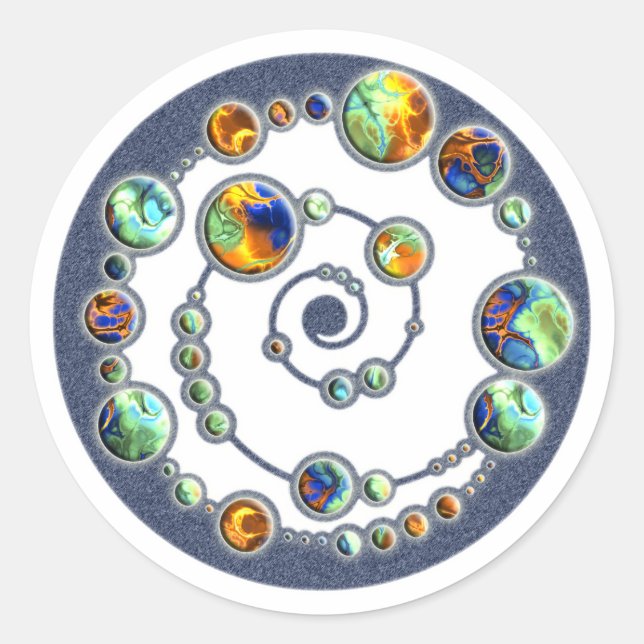 Planeten der Kreislaufbildung + Ihre hintere Farbe Runder Aufkleber (Vorderseite)