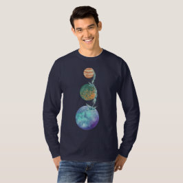 Planeten der Schöpfung mit Wasserkaskaden, die fal T-Shirt