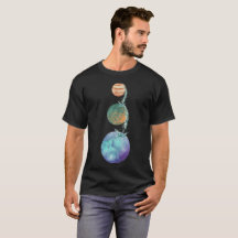 Planeten der Schöpfung mit Wasserkaskaden, die fal