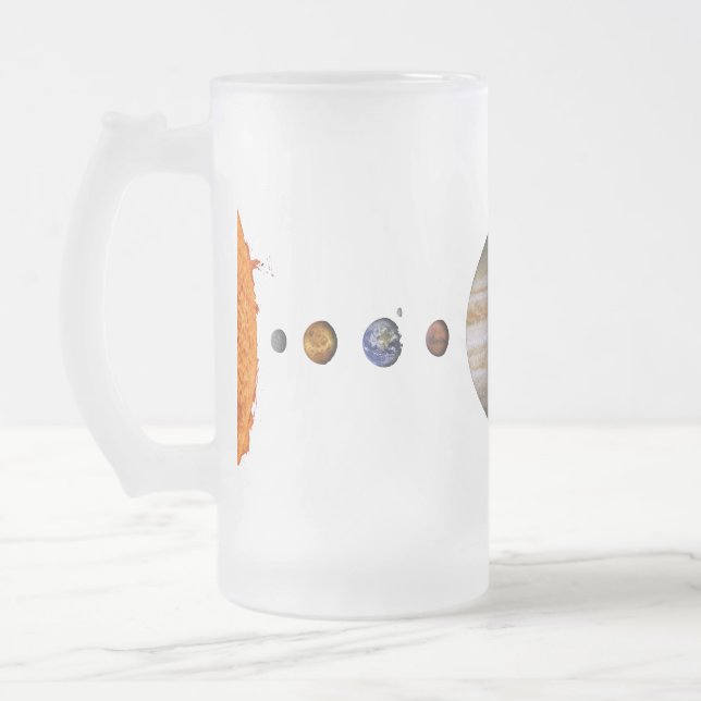 PLANETEN der SOLARsystem mattierten GlasTasse Mattglas Bierglas (Links)
