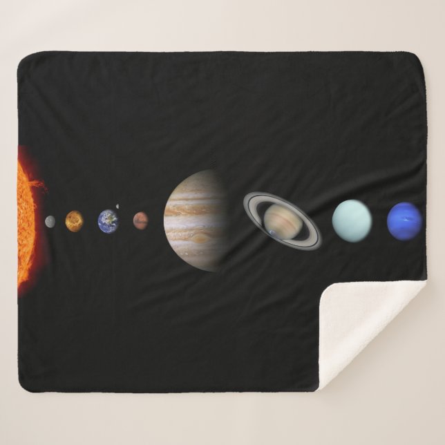 PLANETEN der SONNENSYSTEM kundenspezifischen Sherpadecke (Vorderseite (Horizontal))