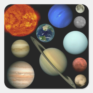 Planeten des Sonnensystem Quadratischer Aufkleber