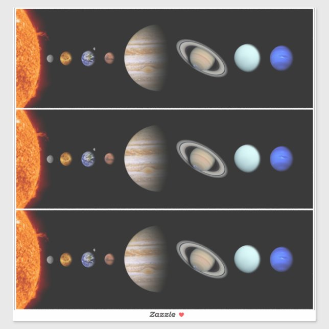 PLANETEN DES SONNENSYSTEMS 14"². Hautkleber Aufkleber (Blatt)