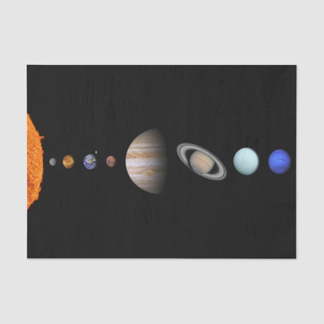 PLANETEN des SONNENSYSTEMS 15" einwickelnd Seidenpapier (Vorderseite)