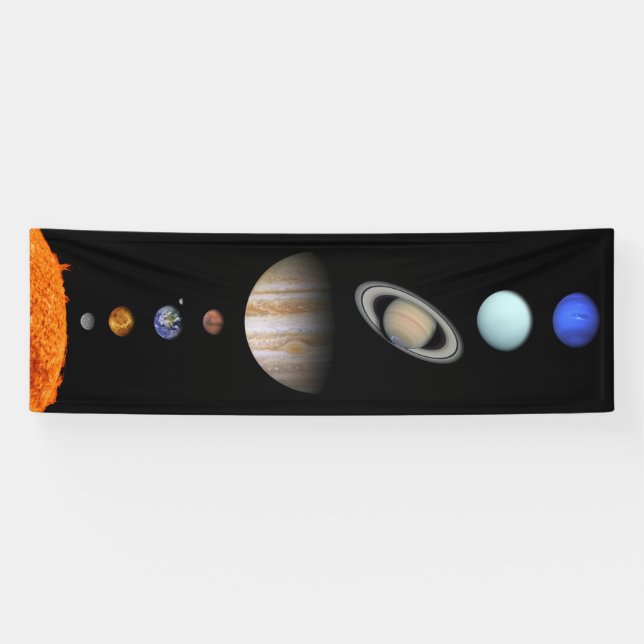 PLANETEN DES SONNENSYSTEMS 8' x 2,5' Fahne Banner (Horizontal)