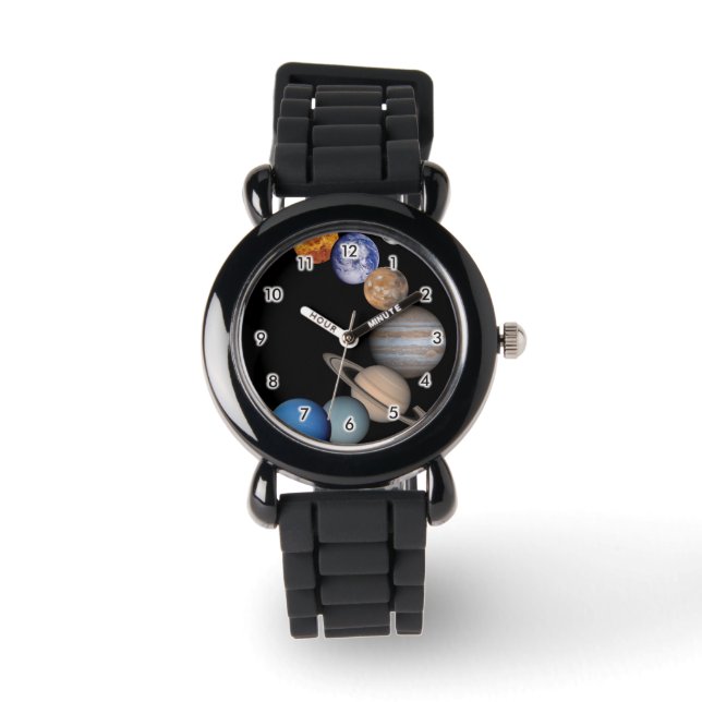 Planeten des Sonnensystems Armbanduhr (Vorderseite)