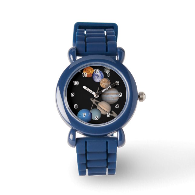 Planeten des Sonnensystems Armbanduhr (Vorderseite)