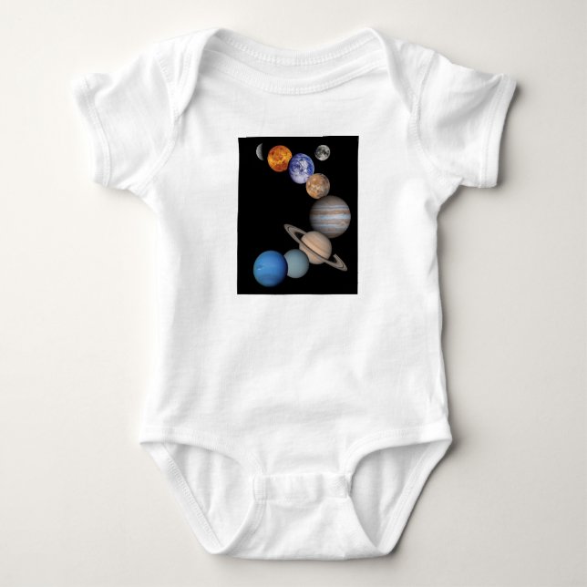 Planeten des Sonnensystems Baby Strampler (Vorderseite)