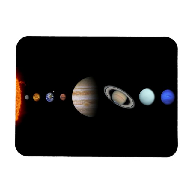 PLANETEN DES SONNENSYSTEMS Benutzerdefinierter fle Magnet (Horizontal)