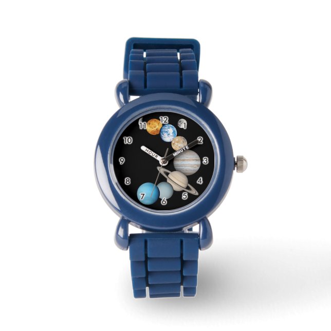 Planeten des Sonnensystems (Farbveränderlich) Armbanduhr (Vorderseite)