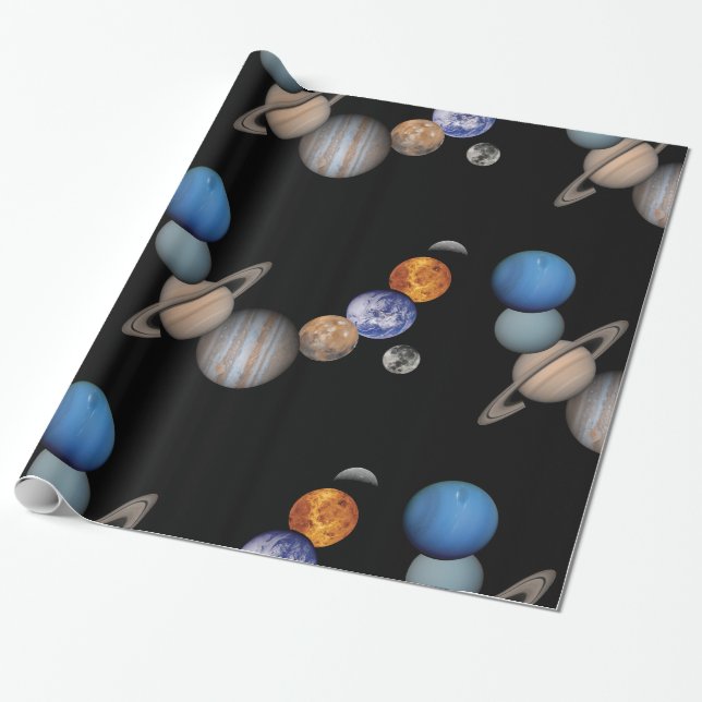 Planeten des Sonnensystems Geschenkpapier (Ungerollt)
