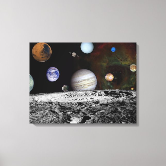 Planeten des Sonnensystems im Weltraum Leinwanddruck (Vorderseite)