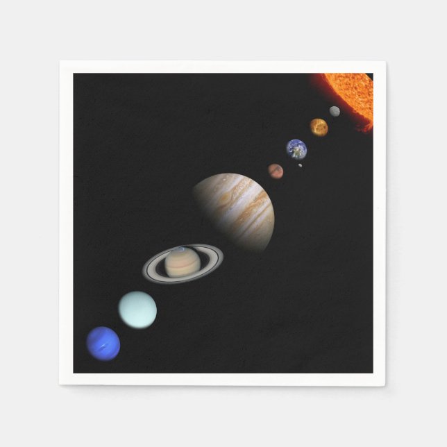 PLANETEN DES SONNENSYSTEMS, kundenspezifische Papi Serviette (Vorderseite)