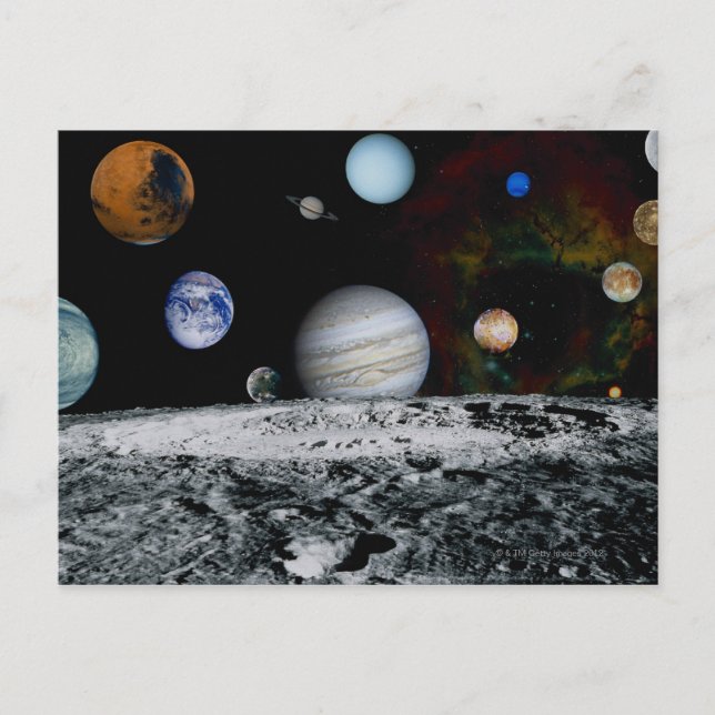 Planeten des Sonnensystems Postkarte (Vorderseite)