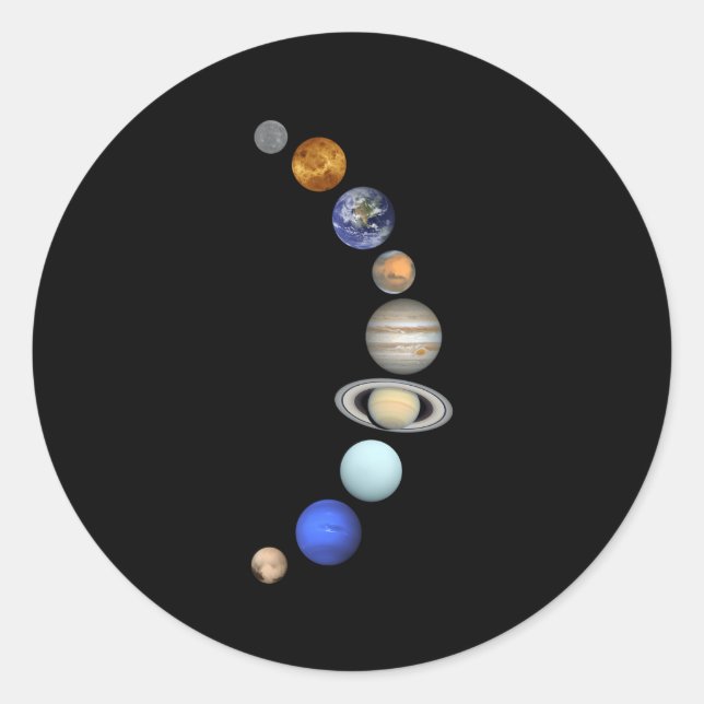 Planeten des Sonnensystems Runder Aufkleber (Vorderseite)