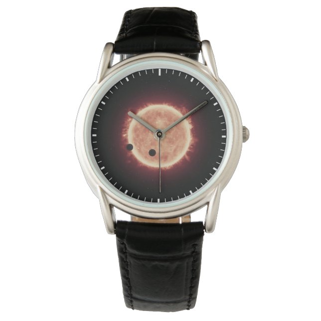 Planeten, die den roten Zwergstern in Trappist-1 ü Armbanduhr (Vorderseite)